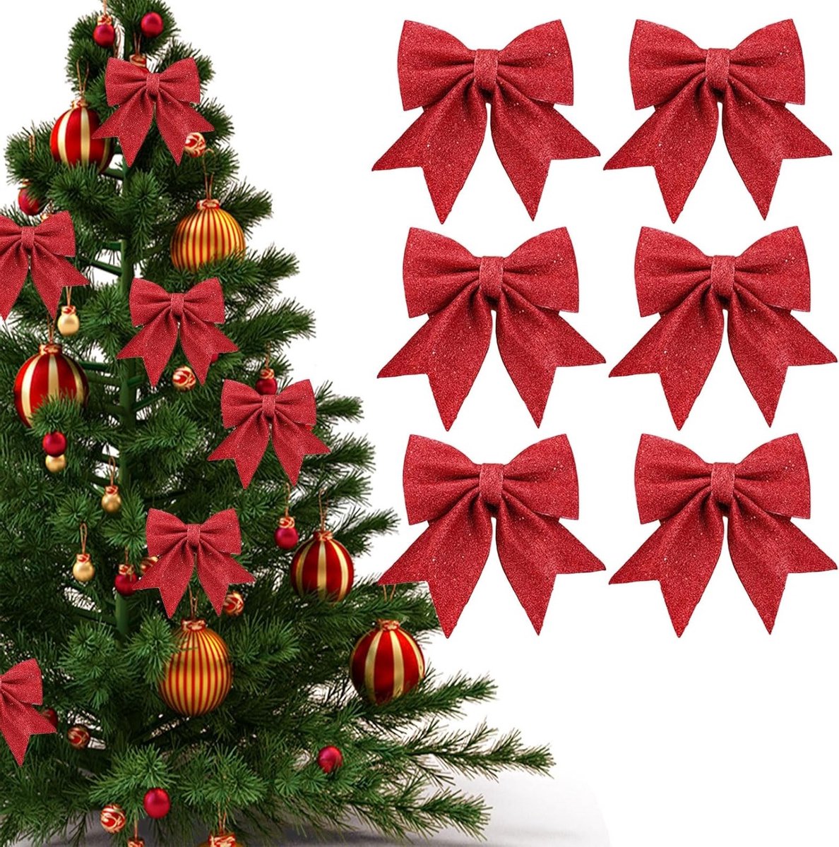 Kerststrikken voor Versiering - Feestelijke Bogen voor Cadeaus, Kerstdecoratie en Feestdagen