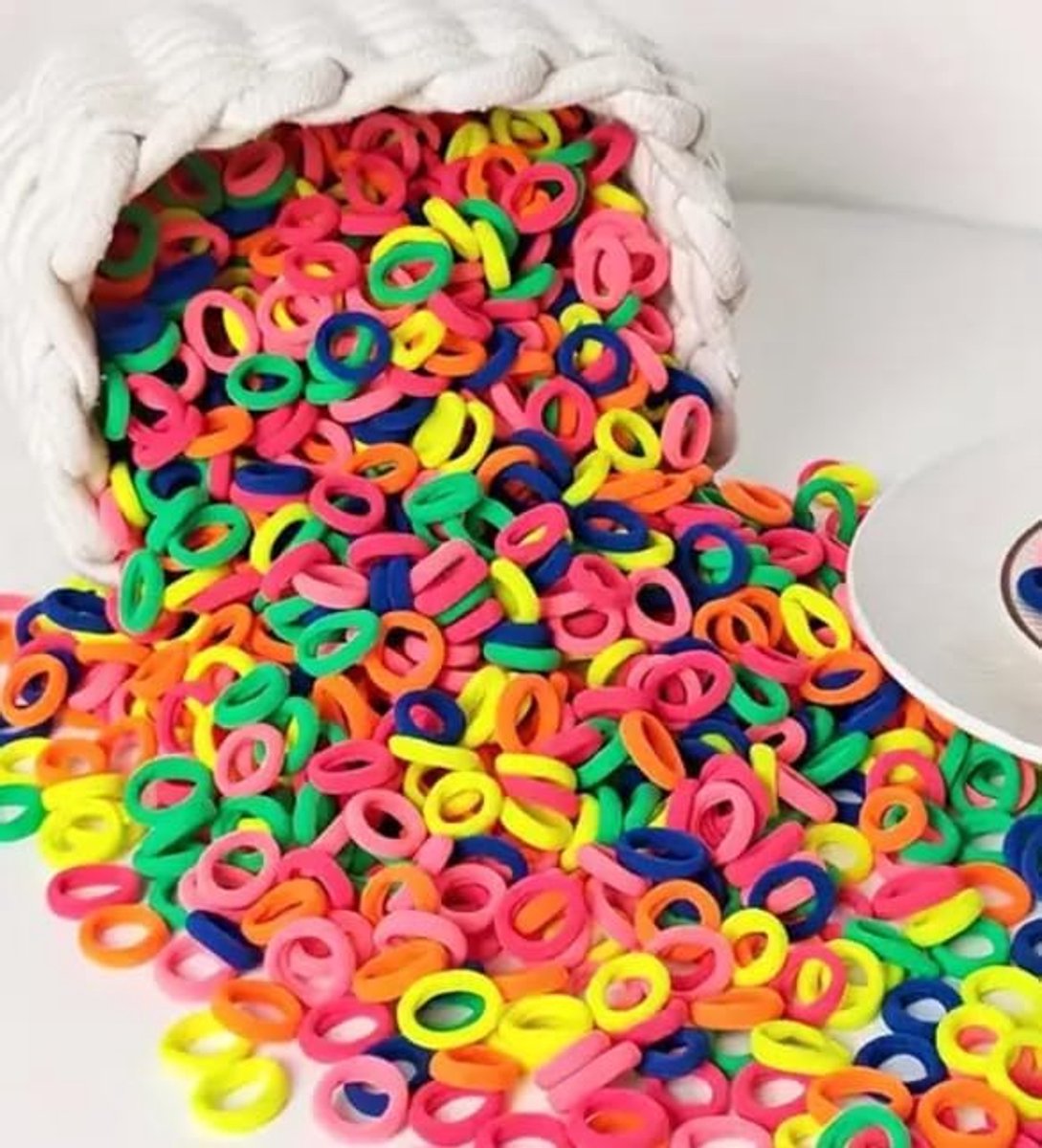 Haarelastiekjes voor meisjes, dames en kinderen, elastisch, kleurrijke kleuren, verschillende verpakkingsmaten met opbergtas (meerkleurig, 100 stuks (klein))