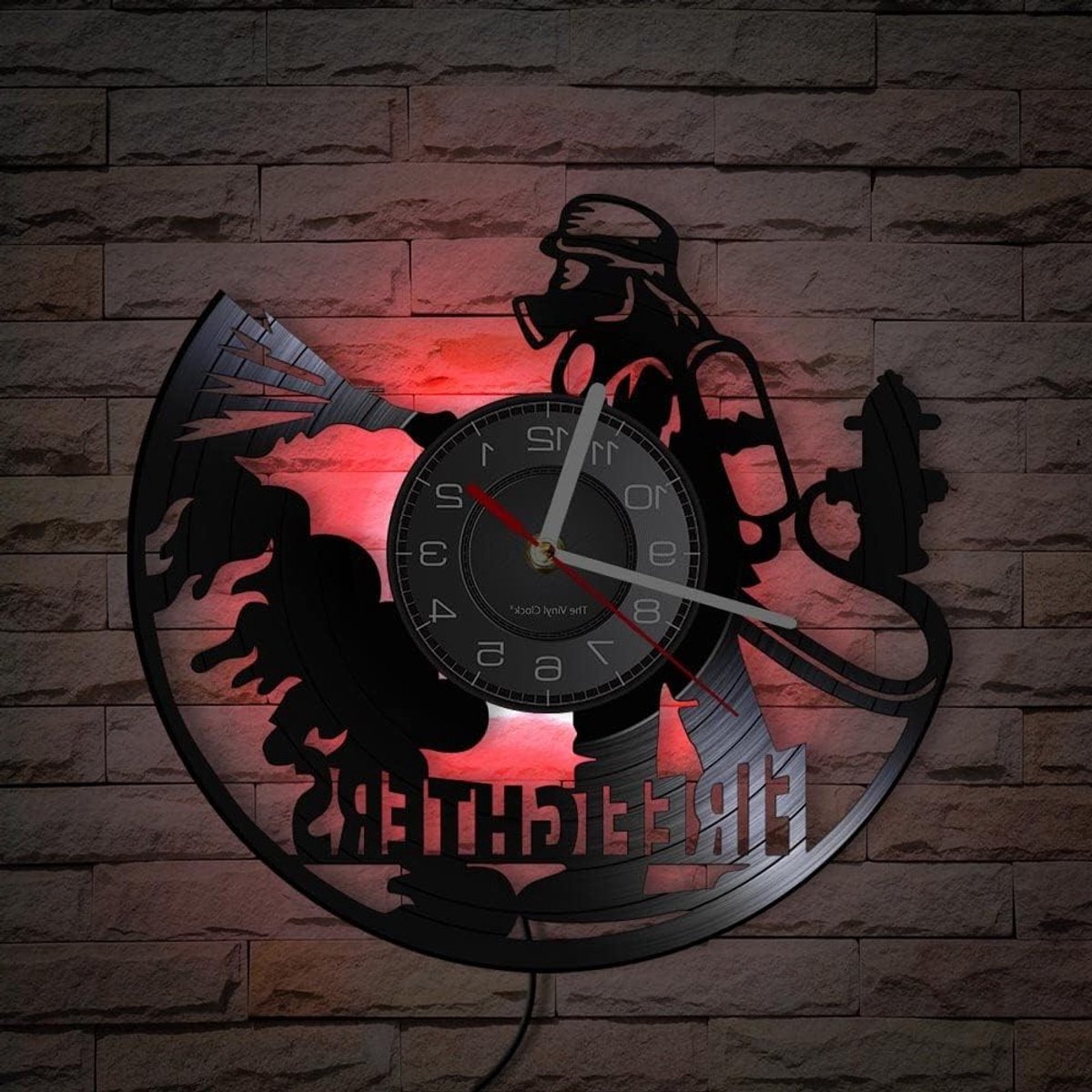 Vuurweerman Themaparkklok met LED Nachtlampfunctie - Stille Wandklok voor Cadeau en Decoratie