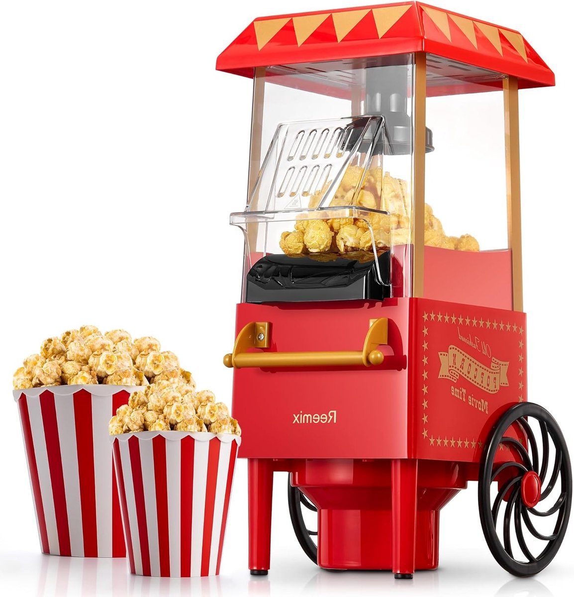 Popcornmachine voor Thuisgebruik, Snel en Gezond Popcorn Maken in 2 Minuten, Perfect voor Feestjes en Filmavonden