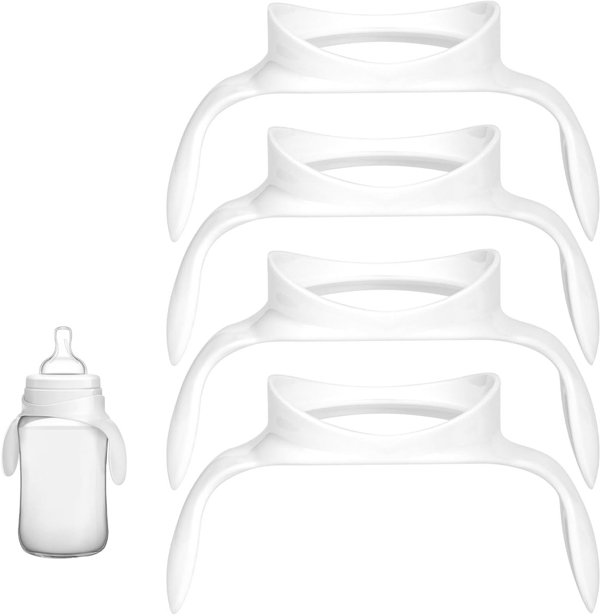 Ergonomische Babyfles Handgrepen voor Anti-Colic Flessen - 4 Stuks, Ideaal voor Zelfstandig Drinken en Comfortabel Vasthouden