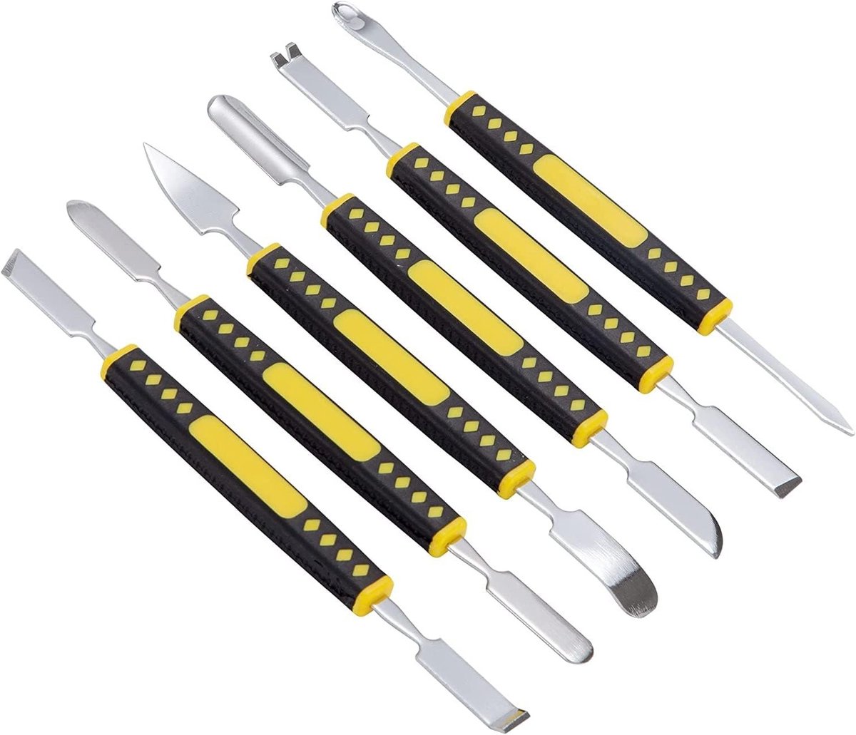 Set van 6 Elektronische Reparatietools, Spudger Opening Tools, Metalen Breekstaaf voor iPad, Tablets, Laptops en Mobiele Telefoons, Geschikt voor Diverse Elektronische Apparaten