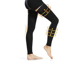 Compressiekousen, unisex, dijhoog model zonder voet, 20-30 mmHg drukgradiënt - Zwart S