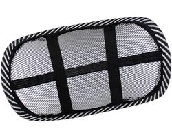 Autostoel nekkussen - Hoofdsteun auto - Comfortabel reizen - Ademend mesh materiaal - 27 x 18 cm - Zwart