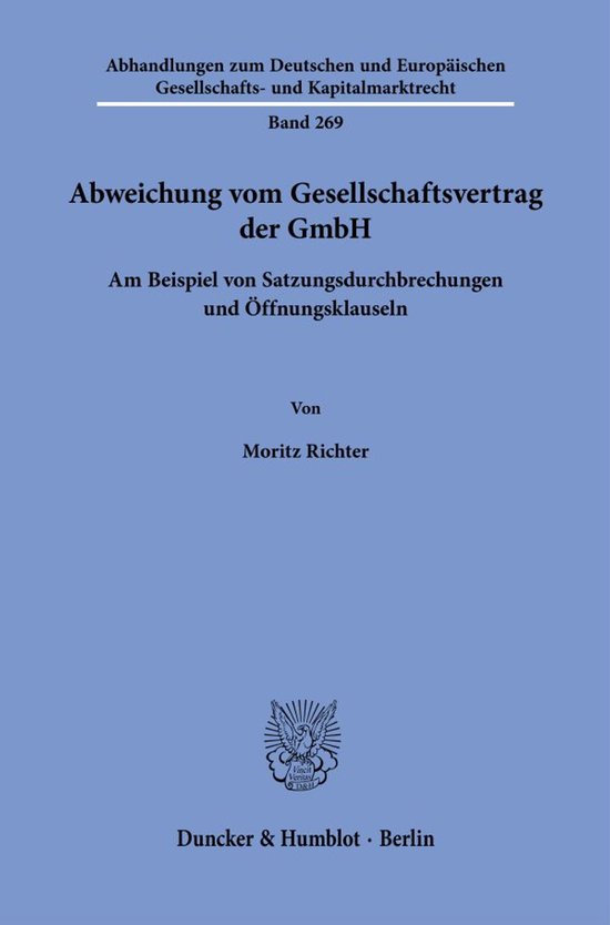 Abhandlungen zum Deutschen und Europäischen Gesellschafts-  ... - cover