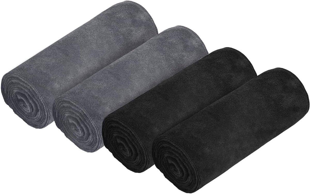 Set van 4 Microvezel Sporthanddoeken, Zacht en Sneldrogend, Ideaal voor Yoga, Kamperen en Fitness, 75cm x 35cm