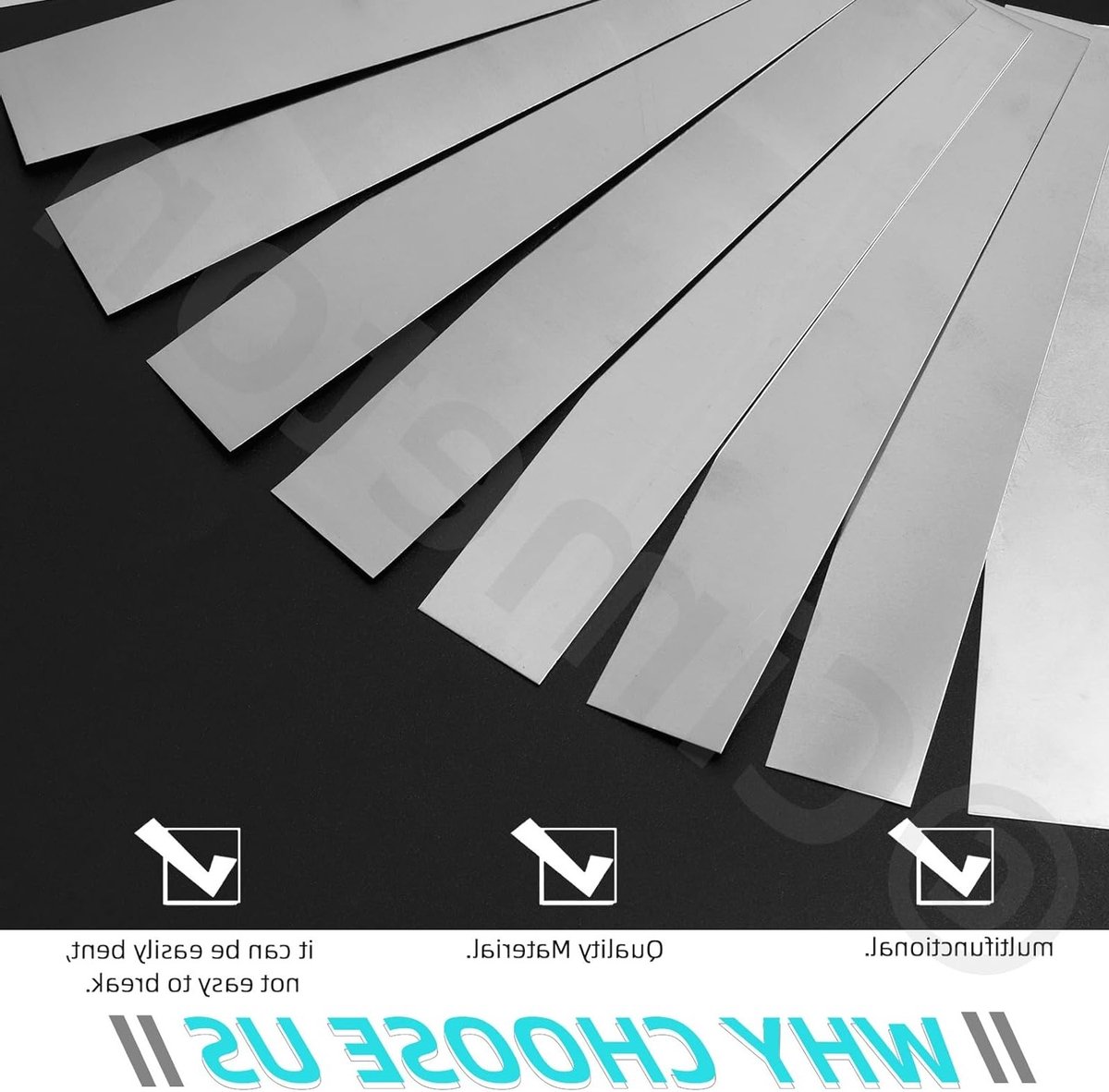 Roestvrijstalen Platen met Geborstelde Afwerking voor Keuken en Thuisgebruik - 155 x 25 x 0,02 mm, Duurzaam en Corrosiebestendig
