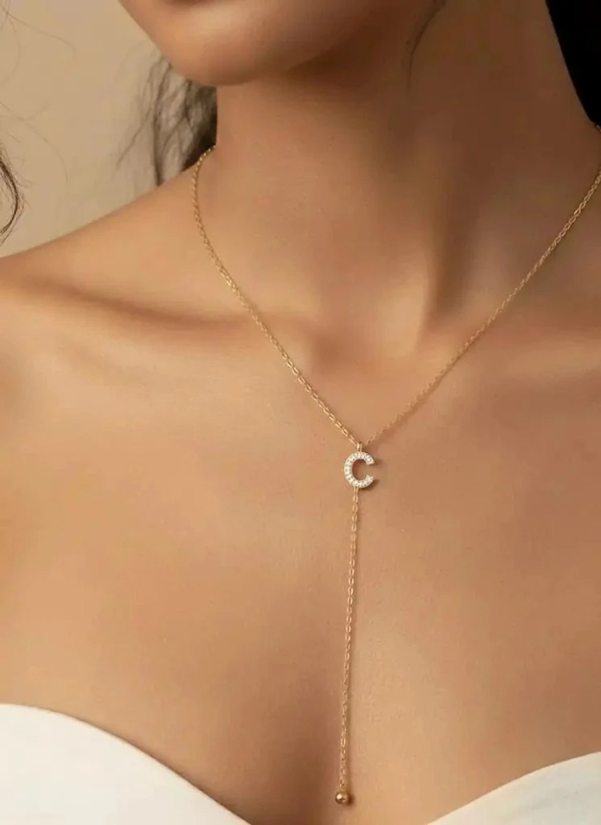 Dorvina 316L Staal Verkleurt Niet Hypoallergeen Duurzaam Sieraad Goudkleurig Y Model Zirkonia Letter C Letter Dames Ketting