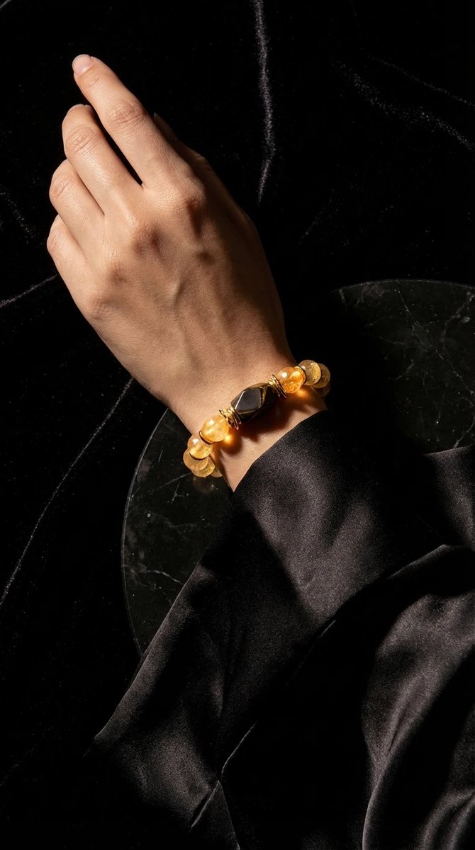 Dorvina Natuurlijk Steen Sieraad Sitrin en Kaplangozu Steen Antiek Goud Detail Bohem Dames Armband