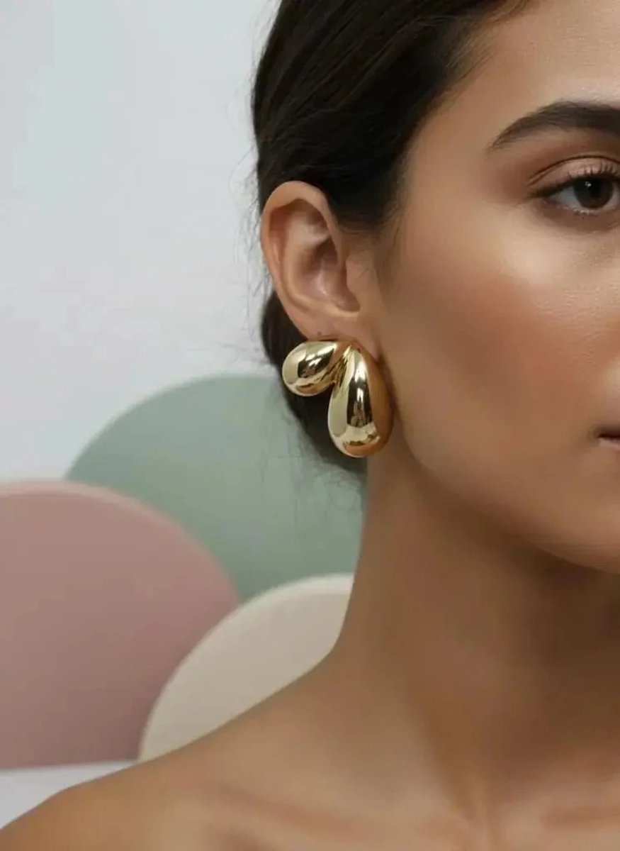 Dorvina Messing 14K Verguld Goudkleurig ikili Damla Dames Oorbellen