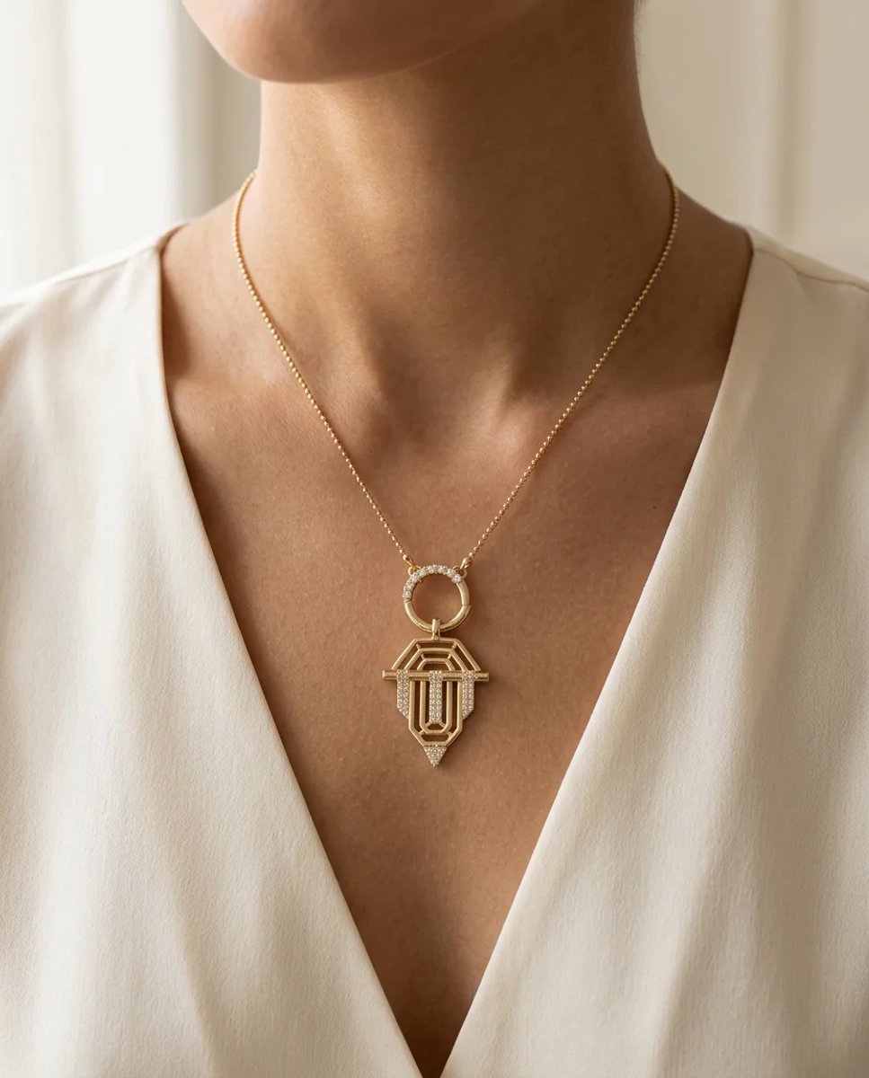 Dorvina 316L Staal Ketting Verkleurt Niet Duurzaam Sieraad Goudkleurig Zirkonia 58 cm Ketting Serenay Leyla Dames Ketting