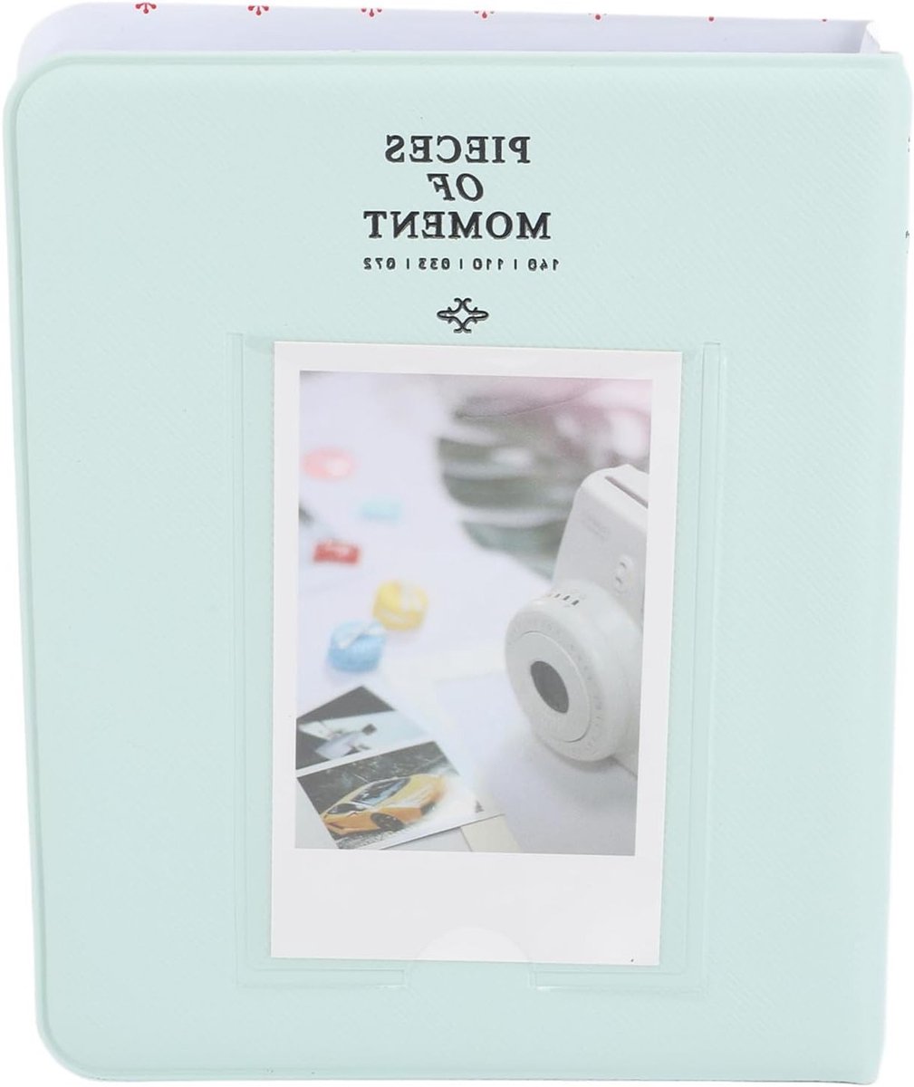 Fotoalbum voor Instant Camera's, Hoog Transparant, 64 Compartimenten, PU Leer, Rhombus Film Kaarten Album in Groen - Perfect voor Herinneringen en Foto's