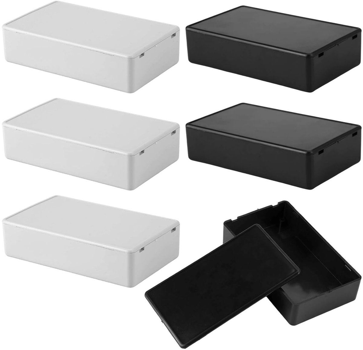 Waterdichte Elektronische Doos voor DIY Projecten - 6 Stuks Rectangulaire Kunststof Behuizing met Deksel voor Stroomverdeling en Verbindingen, 100 x