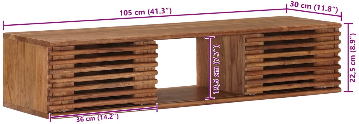 vidaXL - TV - Kast - met - opslag - met - de - deur - Naturel - 105 - x - 30 - x - 22,5 - cm