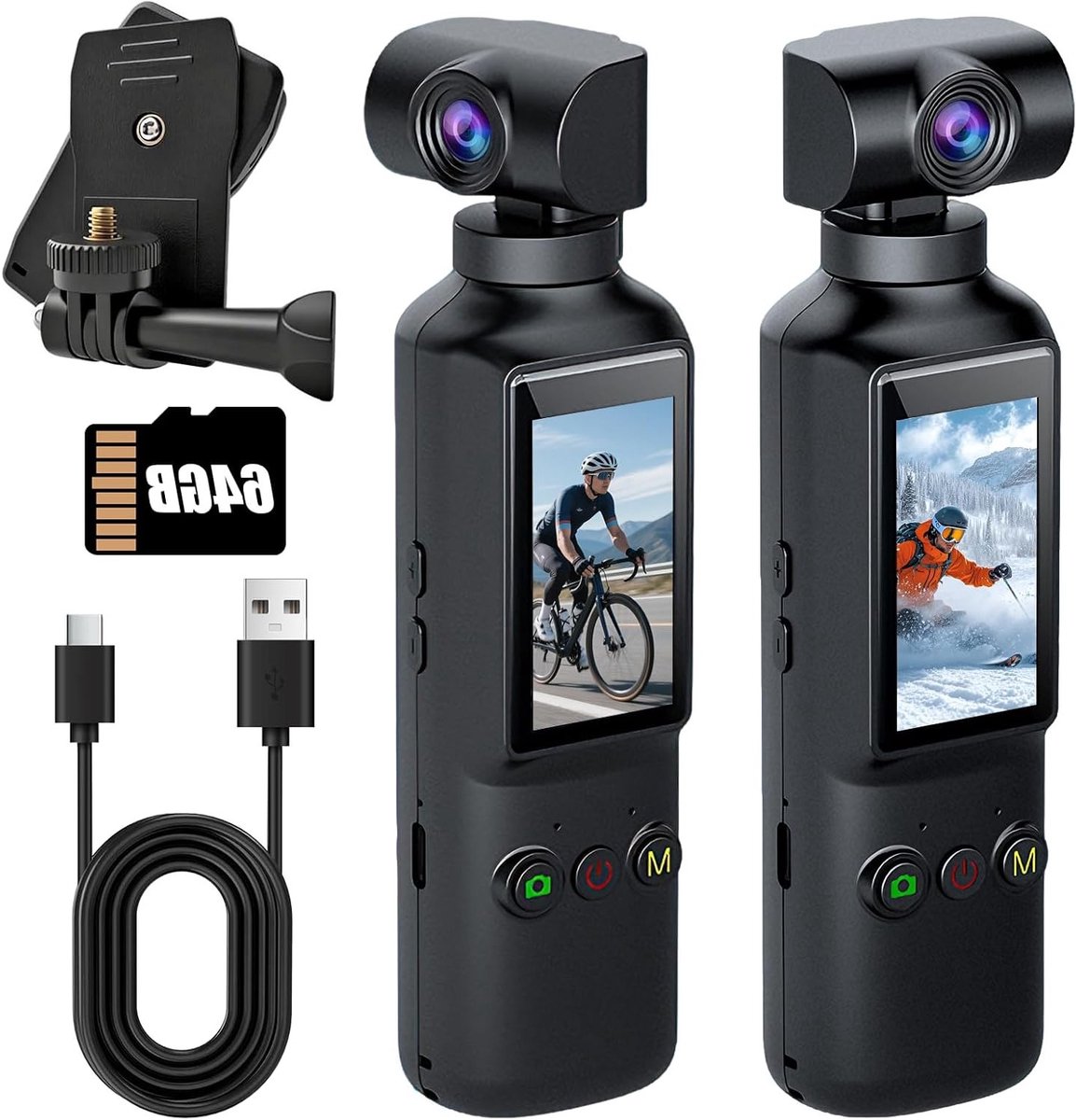 Draagbare Actiecamera 1080P met 270° Draaibare Lens en 1.99 Inch Scherm voor Vlogs, Sport en Reizen, Mini Camera voor Buitenactiviteiten en Avonturen