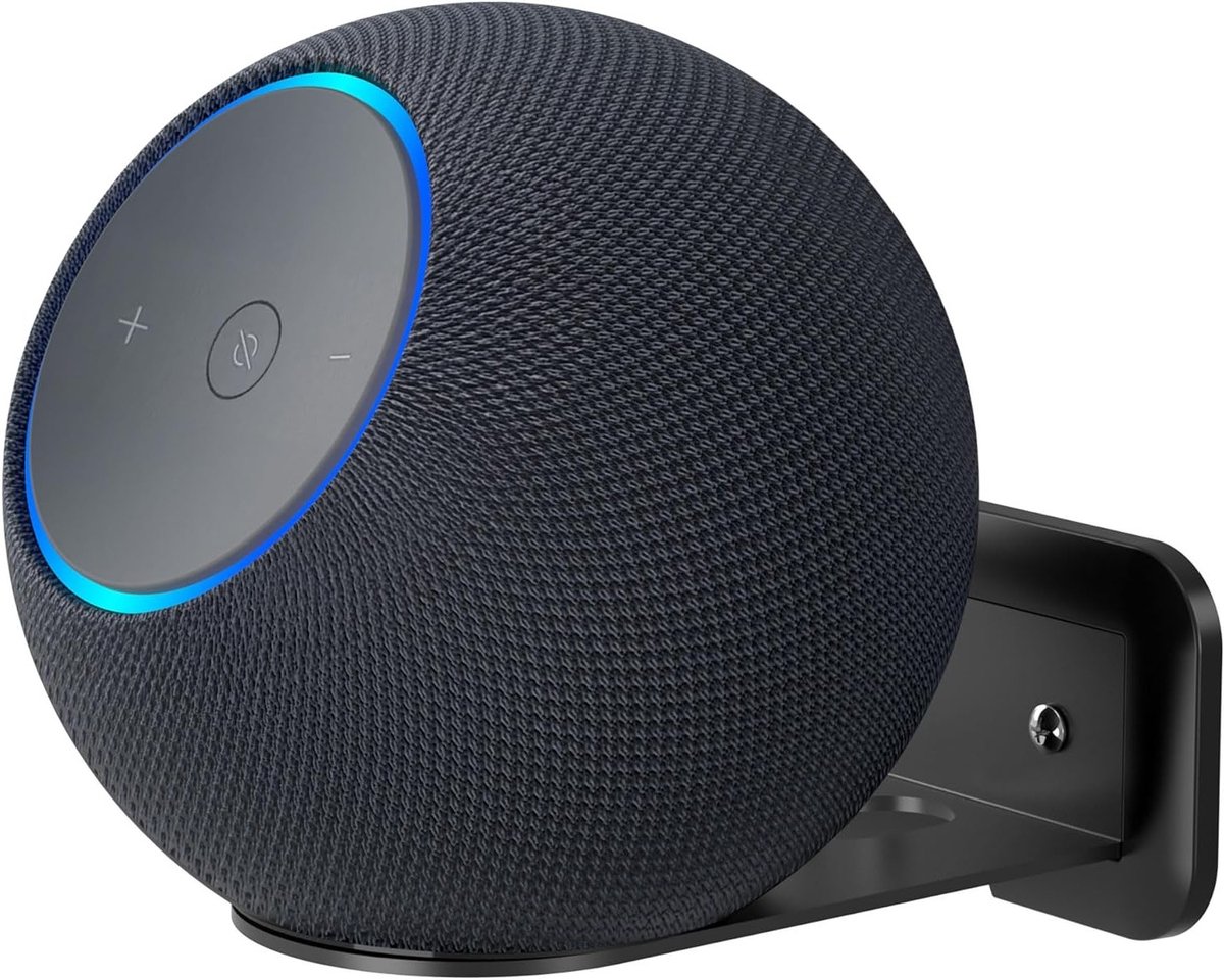 Ruimtebesparende Wandbeugel voor Sonos Era 100 en Echo 4e Generatie - Met Kabelbeheer voor Keuken en Woonkamer (Zwart, 1 Stuk)