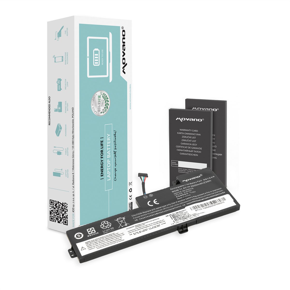 Movano - Batterij - Lenovo T470 - T480 - ECP