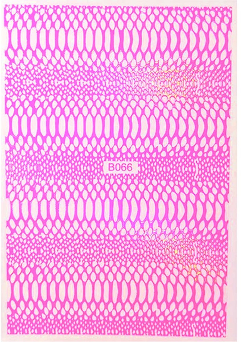 Allepaznokcie Snake Skin Serie - Zelfklevende Nagelstickers - Neonroze - Opaliserend