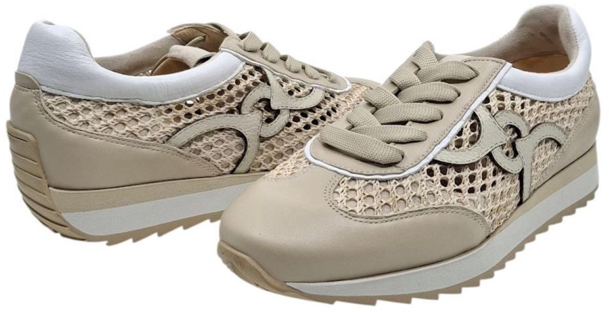 Softwaves 9.32.29/005 Almond Coco | dames veterschoen sneakerzool