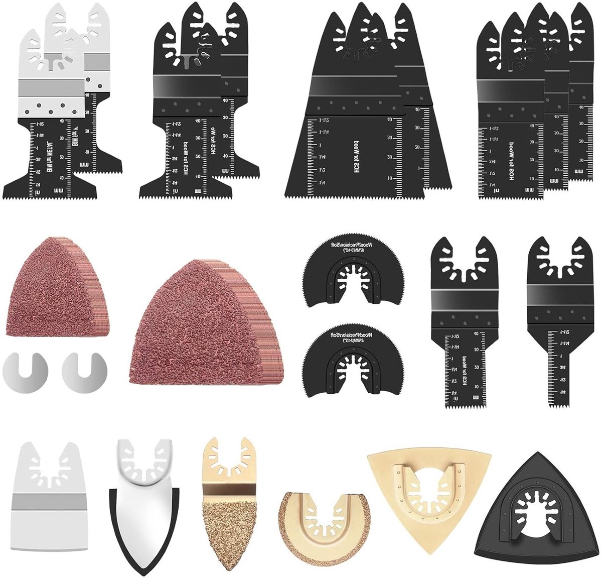 81-delige Oscillerende Zaagbladen Set voor Hout, Kunststof en Metaal - Snelle Bevestiging Accessoires voor Diverse Zaagmachines