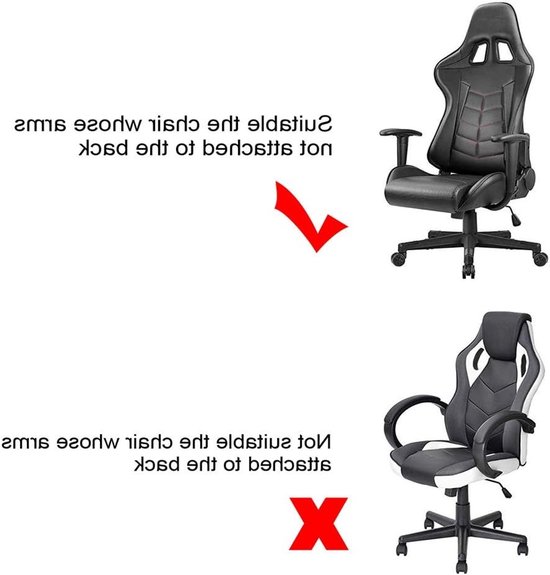 Ergonomische Stretchy Stoelhoezen voor Gaming en Kantoor - Bescherming voor Reclining Racing Style Stoelen en Computerstoelen van Merkloos — afbeelding 4