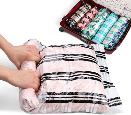 Storage Master 12 reizen compressie zakken, vacuüm verpakking ruimtebesparende rits zakken voor cruise reizen accessoires — afbeelding 4