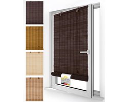 Sol Royal BR7 Bamboe Rolgordijn Zonder Boren 80x160 cm Bruin Houten Jaloezie voor Binnen 80 cm Breed Inkijkbescherming & Zonwering