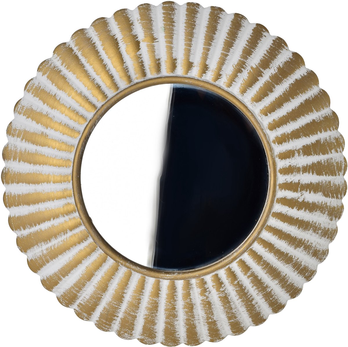 DAZ Collectie - Decoratieve Spiegel - 40x40x3cm - Biało-Złote - Ovaal