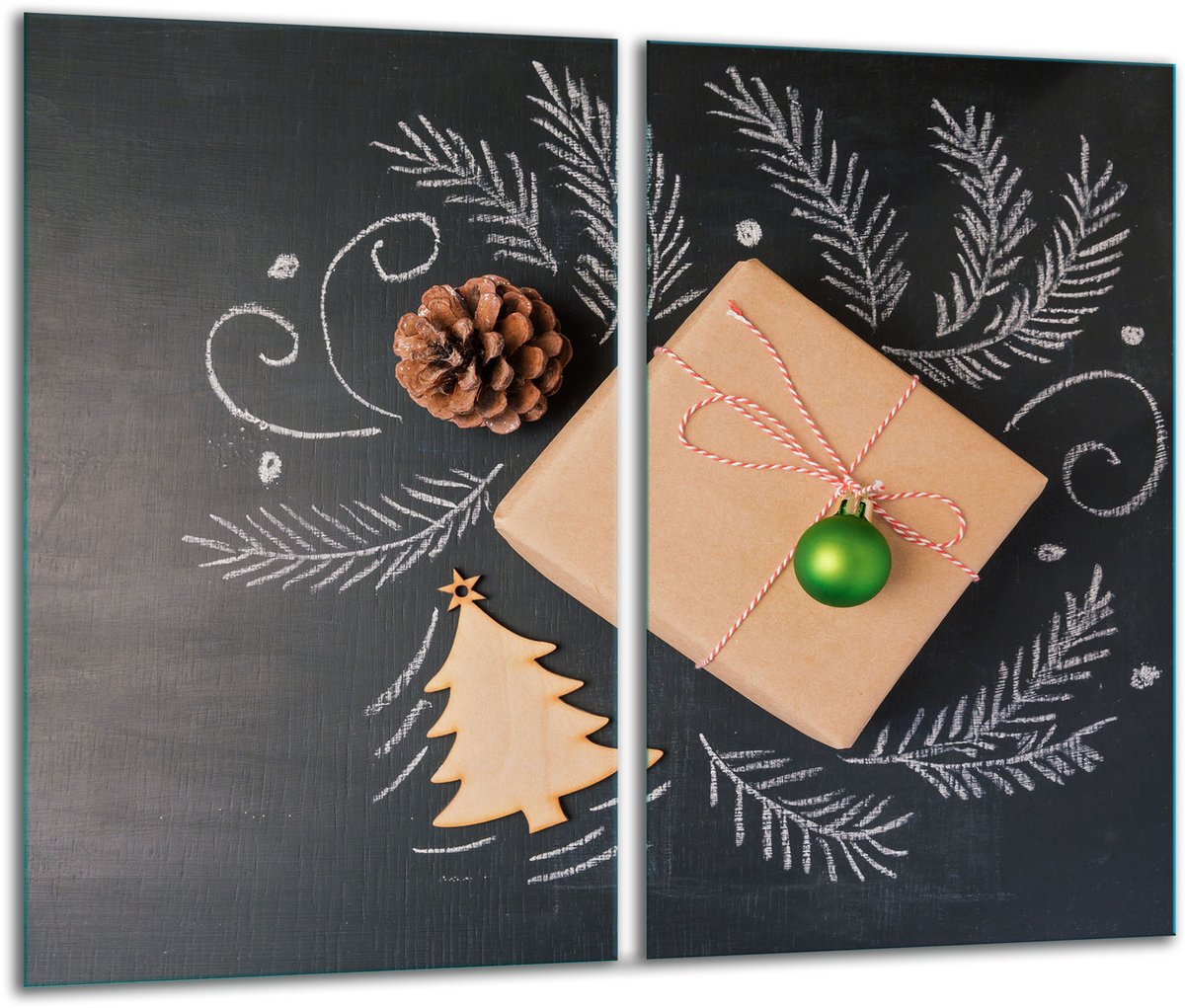 TMK ArtDeko - Snijplank - Glas - 2x 30x52 cm - Kerstmotief