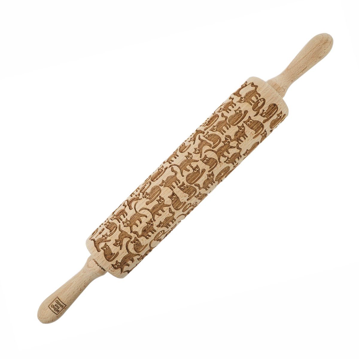 MoodForWood - Serie - Grawer Deegroller - 43 cm - Houten - Grappige Katten