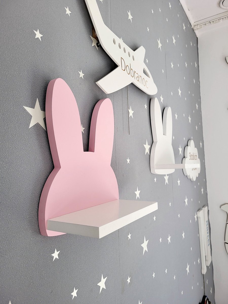 Roze Konijnenplankje voor Kinderkamer - Leuk en Decoratief