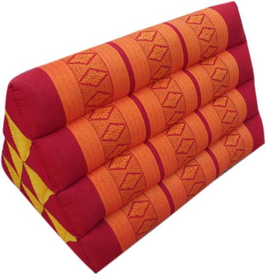 Driehoekig Kussen - Thaise Mat - Ontspannen Zitten - Kapok Vulling - 50 x 30 cm - Bruin van Merkloos — afbeelding 3