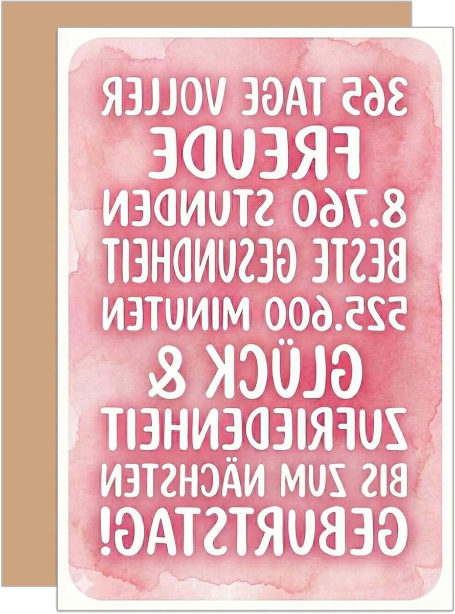 Verjaardagskaart met envelop - Wenskaart felicitatiekaart - Iemand feliciteren - Dubbele vouwkaart - 115 x 17 cm - Neutraal