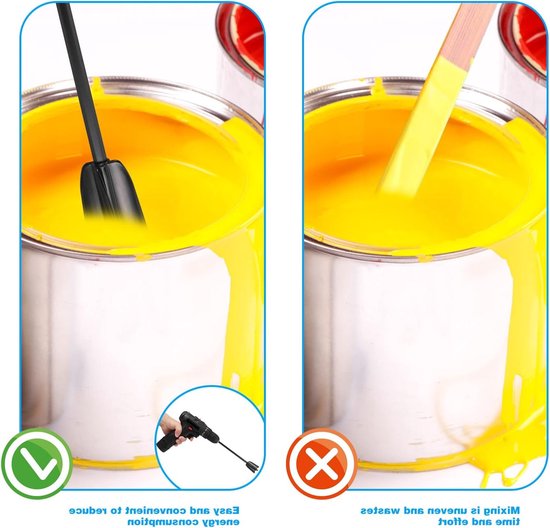 6-delige Boormixer Accessoire Set, Herbruikbare Epoxy Mixer voor 1/4" Boor, Ideaal voor het Mengen van Epoxyhars, Verf en Keramische Glazuur — afbeelding 3