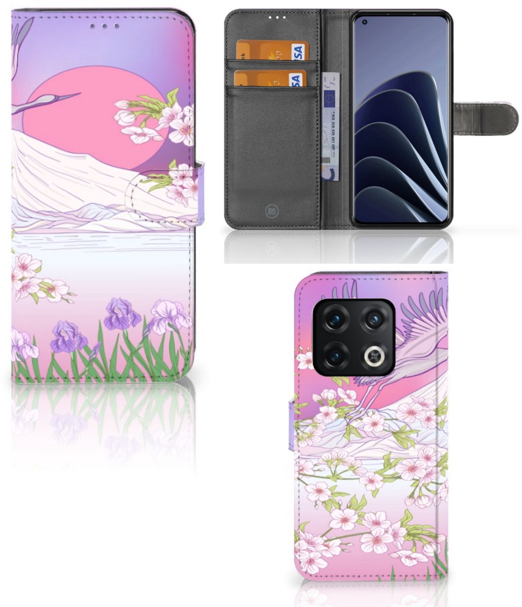 Book Case voor OnePlus 10 Pro Telefoonhoesje met Pasjes Bird Flying