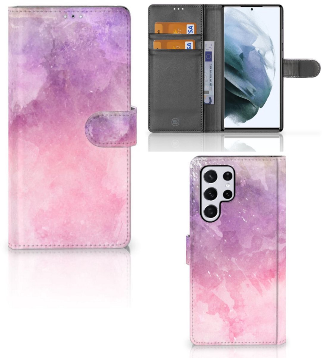 Hoesje Samsung Galaxy S22 Ultra Pink Purple Paint