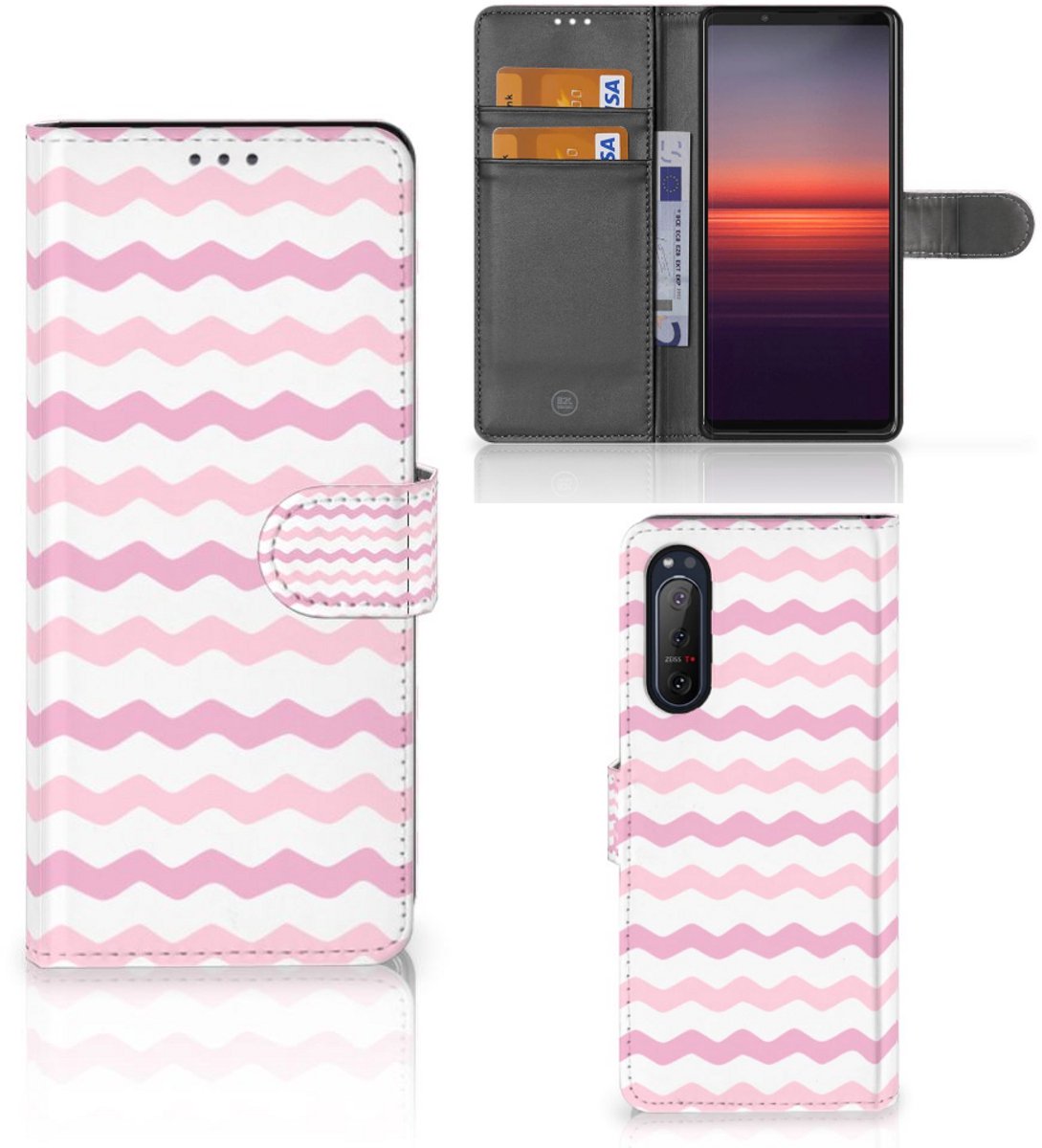Sony Xperia 5II Telefoon Hoesje Waves Roze