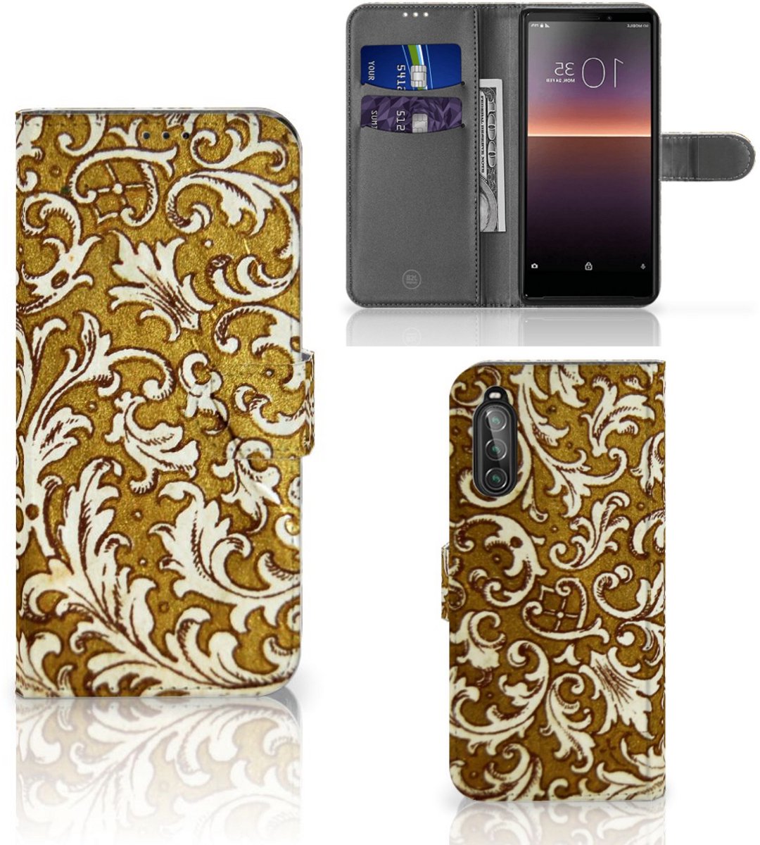 Wallet Case Sony Xperia 10 II Barok Goud