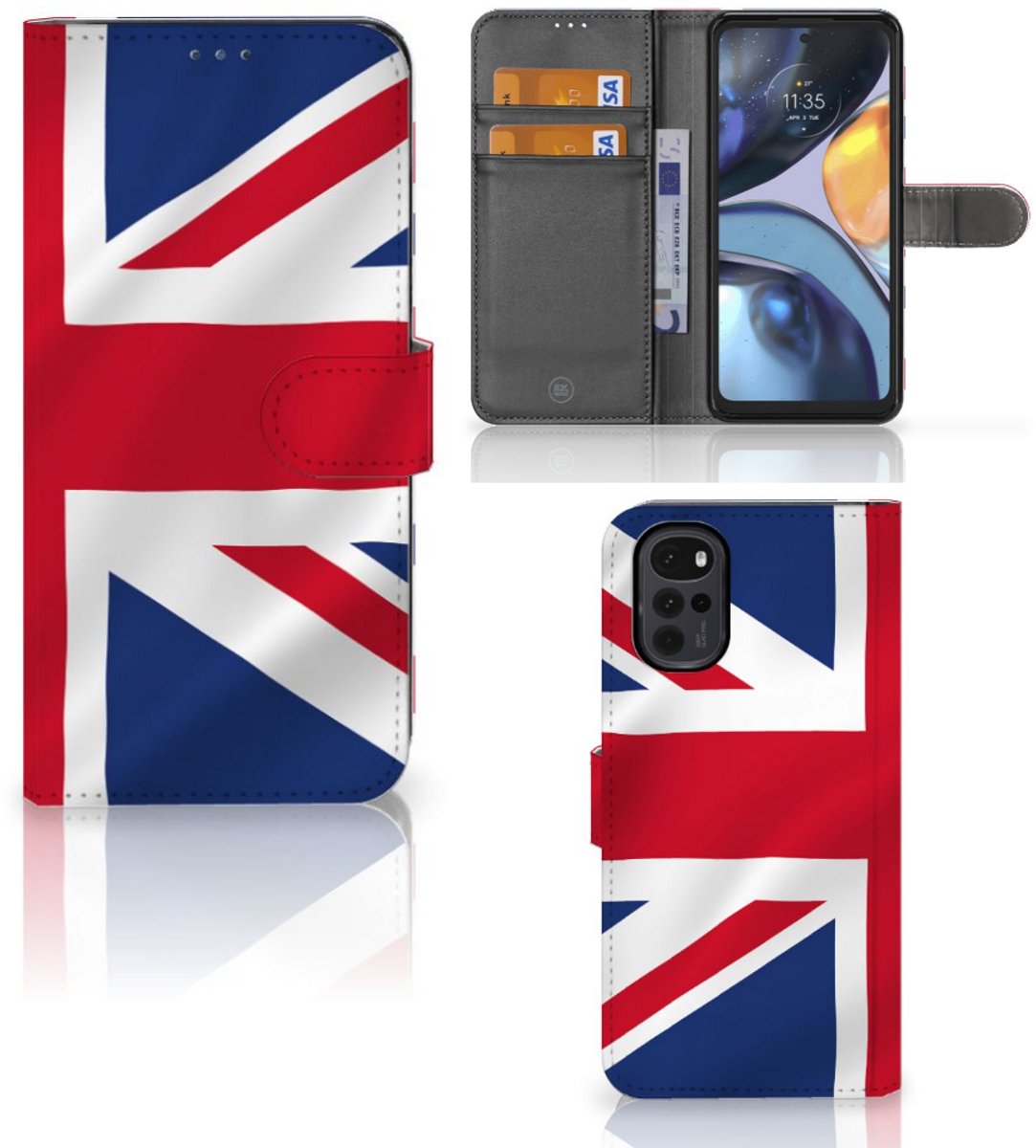 Motorola Moto G22 Bookstyle Case Groot-Brittannië
