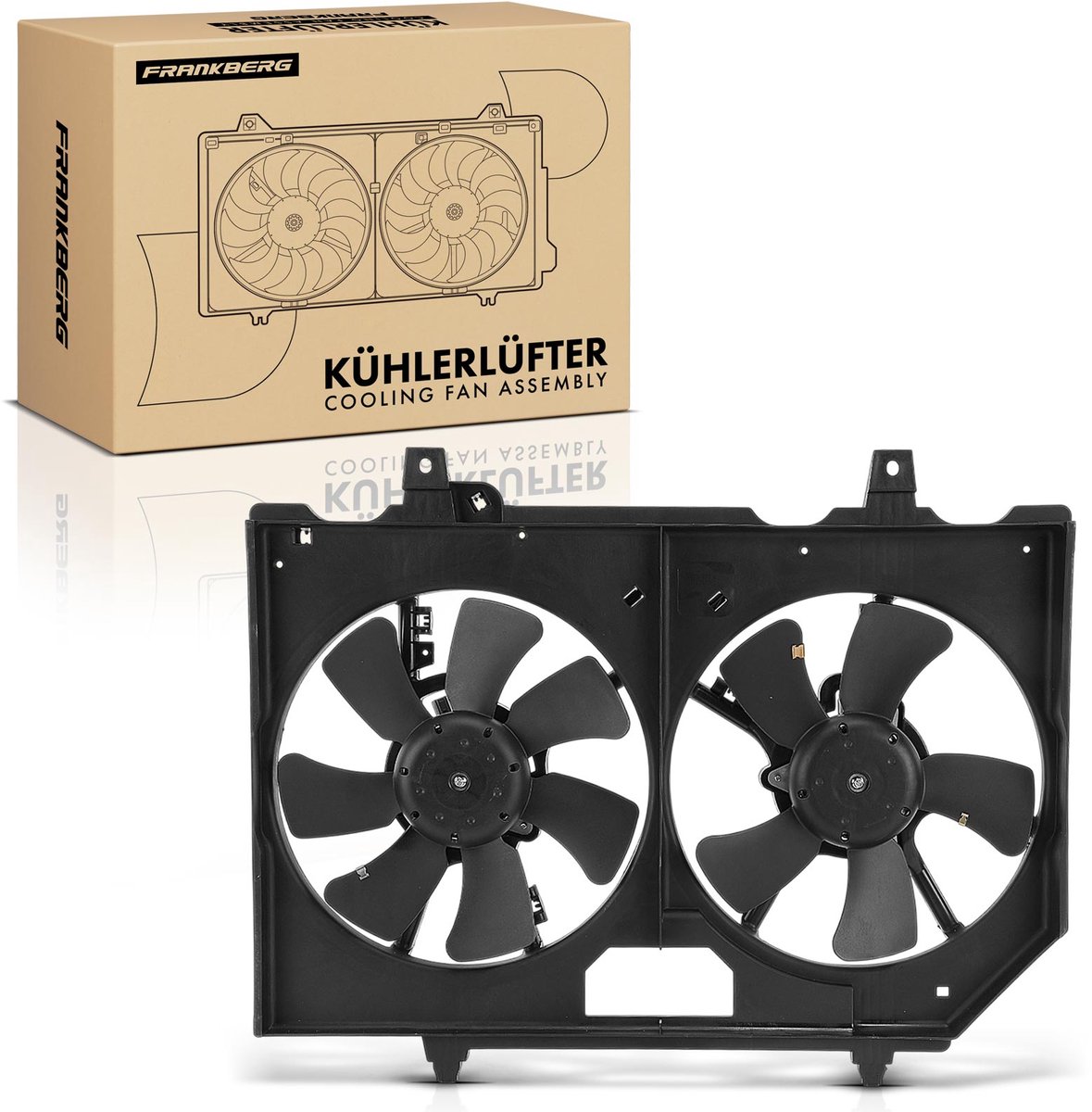 Frankberg 1x Motorradiator dubbelventilator