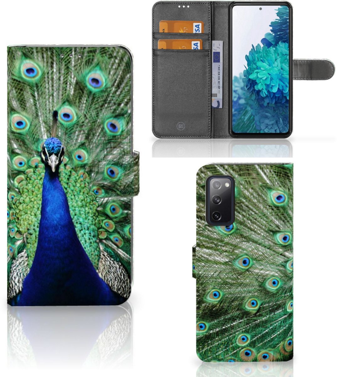 Samsung Galaxy S20 FE Telefoonhoesje met Pasjes Pauw
