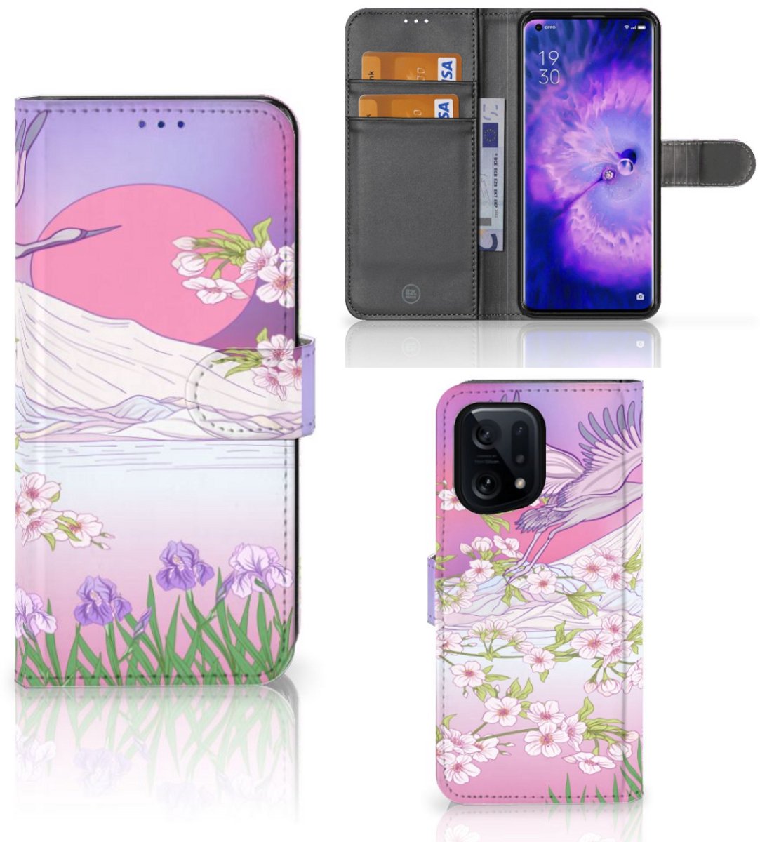 OPPO Find X5 Telefoonhoesje met Pasjes Bird Flying