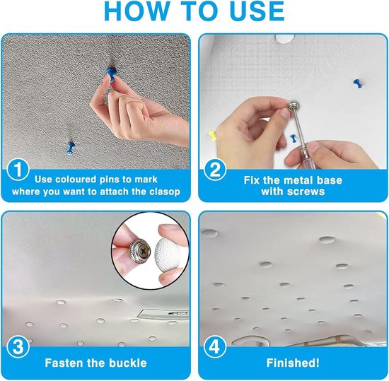 Dakhemel Reparatie Set - Auto Hemel Repareren - Voertuig Interieur Herstellen - Universele Pasvorm - 90 Klinknagels - Grijs — afbeelding 5