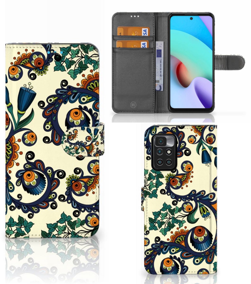 Book Case voor Wallet Case Xiaomi Redmi 10 Barok Flower