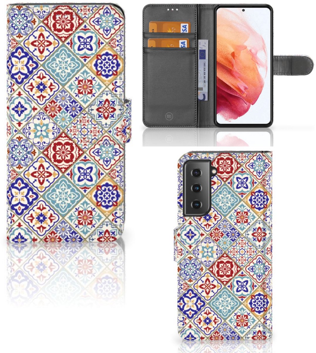 Samsung Galaxy S21 Bookcase Tiles Color