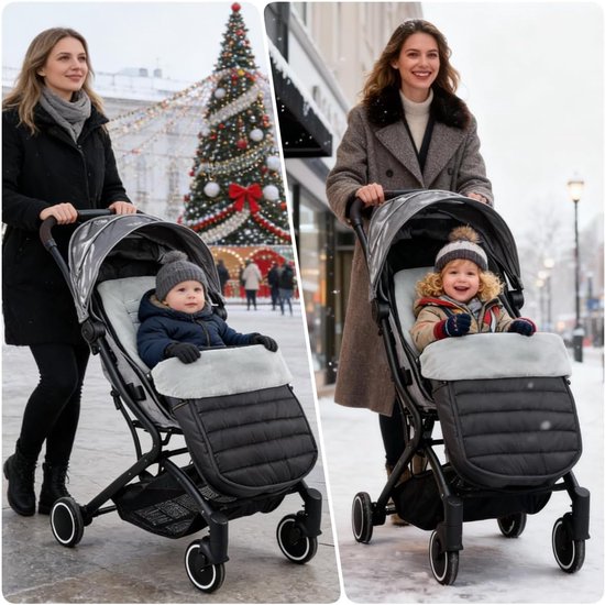 2 in 1 Universal Stroller Cushion Bunting Bag Removable Windproof Footmuff Toddler Warm Stroller Seat Cushion Outdoor Thicken Cushion Kids Warm Leg Protector Bag Stroller Liner — afbeelding 4