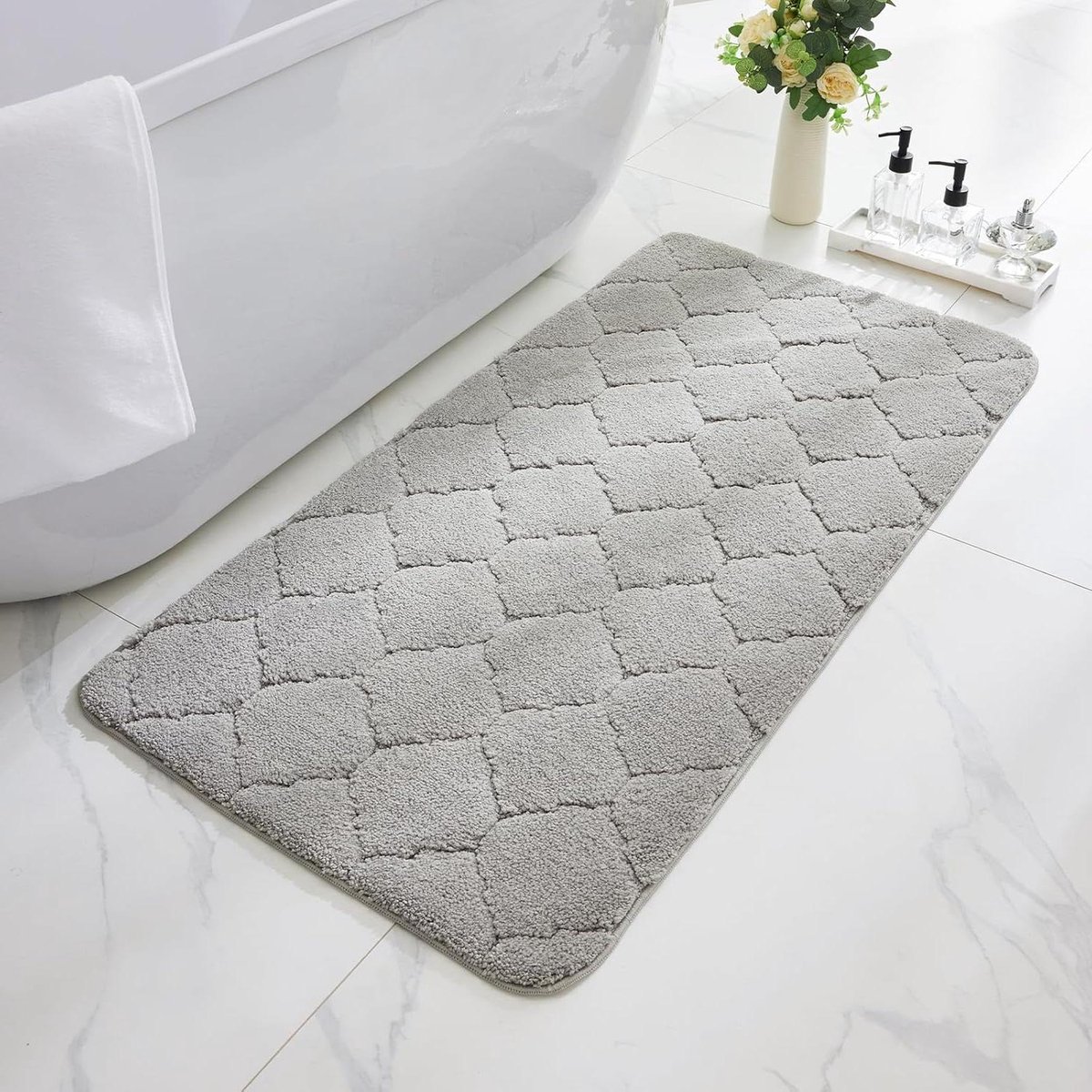 Badkamertapijten, machinewasbaar, antislip badmat voor douchevloer, absorberende sneldroge