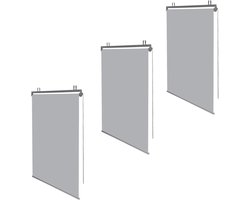 IDMarket - 3 roller blinds, 124 x 225 cm, for pergola, light grey