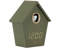 Karlsson Wekker Riqueza Cuckoo - Groen - 6.8x13x15.3cm - Modern - Wekker voor slaapkamer - Wekkers