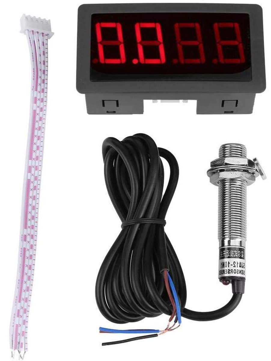 Digitale Toerenteller - RPM Meter Snelheidsmeter - Motoren Toerental Meten - Met Hall Sensor